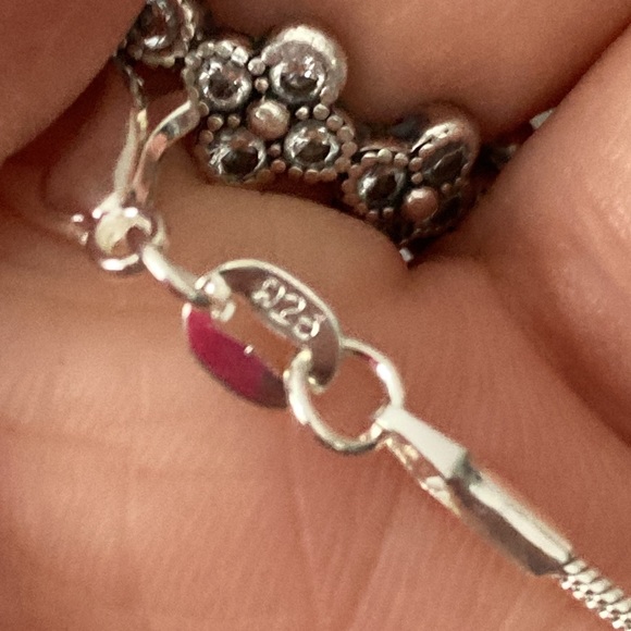 Repurposed La Vie En Rose Swarovski Pendant on Sterling Silver 925 Snake C… - Picture 5 of 5